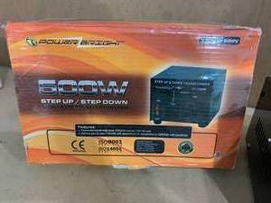 lot 97 image: Power Bright 500 watt voltage transformer, New in box