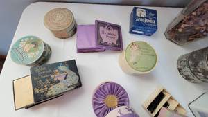 lot 165 image: Vintage Makeup, jars, advertising, Kodak film canister