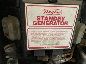 lot 21 image: Dayton 5KW Stand-by Generator