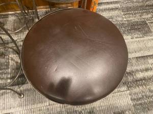 lot 169 image: 4 Brown Metal Padded Stools
