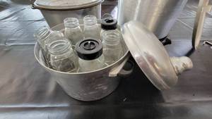 lot 188 image: Deep Fryer and Dutch oven and vintage baby bottle sanitizer