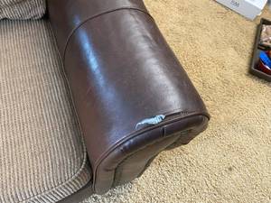 lot 172 image: Leather trimmed Loveseat wcushions