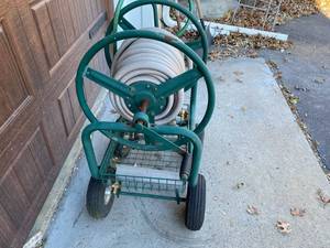 lot 279 image: Seed or Fertilizer Spreader and Hose Reel with Hose