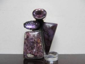 AMY KAHN RUSSELL Handmade Sculptural Brooch Pendant #12 wAmethyst, Sugilite &amp Tourmaline