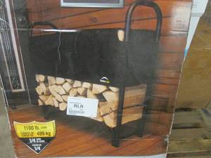 (PLT1) 4 ft Heavy Duty Firewood Rack with Adjustable Cover