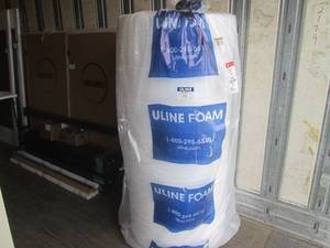 (TRLR) Uline 3 Roll Bundle Perferated Packing Foam 24 x 1,250 ft Rolls Perferated Every 12 New  Unopened Retail $327.00