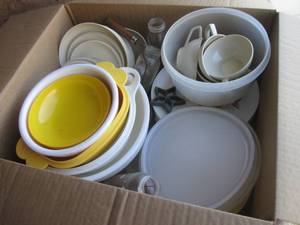 (TRK) Assorted Kitchen Items - Bowls, Plates, Cups Etc