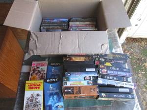 (TRK) Assorted DVD and VHS Movies Etc