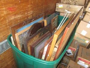 (TRK) XL Tote Full of Assorted Framed Wall Decor Etc