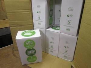 (OO) Case of 7.75 Inch Green Straws Individually Wrapped 48 Inner Boxes of 400