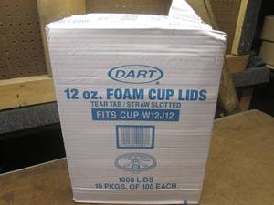 (JJ) Case of 1000 12oz Foam Cup Lids