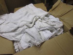 (JJ) Box Full of White Terry Cloth Towel Rags