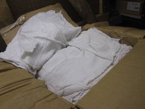 (JJ) Box Full of White Terry Cloth Towel Rags