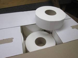 (JJ) Case of 12 White 2-Ply Jumbo Roll Tissue