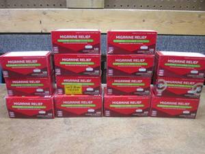 (SS) 14 Boxes Migraine Relief Coated Caplets 100 and 200 Count Bottles Past Date