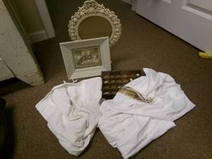 lot 21 image: vintage gowns, sewing comb and mirr...