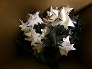 lot 49 image: misc. box of ribbons and box of pap...