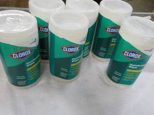 6 Colored 75 each Disinfecting Wipes