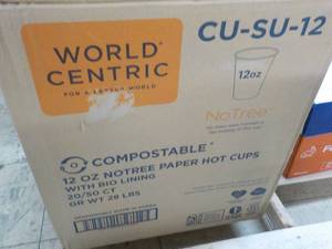 World Centric 1000 - 12 oz Compostable Paper Hot Cups