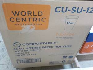World Centric 1000 - 12 oz Compostable Paper Hot Cups