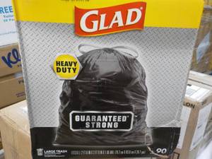 Glad Large Trash Bags 90 - 2 ft 6 x 2 ft 9 x 1.05 mil. 30 gallon capacity
