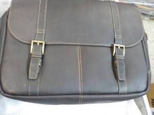 Samsonite Leather Brown Flap Over Case 17 x 14