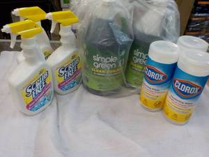 Simple Green, Scrub Free and Clorox