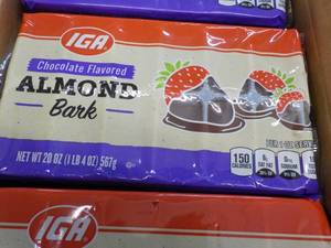 12 - 20 oz Trays IGA Chocolate Flavored Almond Bark- past best date