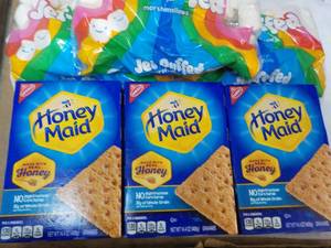 3 Boxes Honey Maid Graham Crackers and 3 bags Jet Puffed Marshmallows