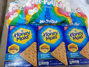 3 Boxes Honey Maid Graham Crackers and 3 bags Jet Puffed Marshmallows