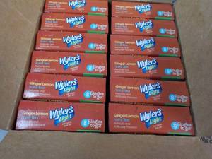 24 Boxes Wylers Ginger Lemon Tea Singles and Apple Chewy Bars Best By 02092023