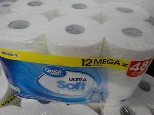12 Mega Rolls Great Value 2 Ply Toilet Paper