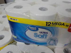 12 Mega Rolls Great Value 2 Ply Toilet Paper