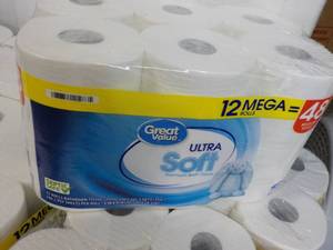 12 Mega Rolls Great Value 2 Ply Toilet Paper