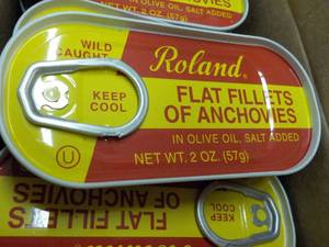Roland Case of 100 x 2 oz Tins Flat Fillets of Anchovies Best By 08142023