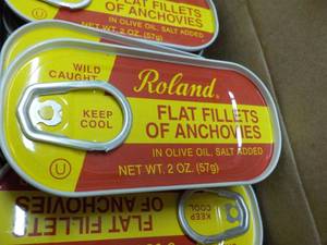 Roland Case of 100 x 2 oz Tins Flat Fillets of Anchovies Best By 08142023