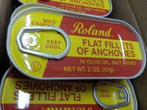 Roland Case of 100 x 2 oz Tins Flat Fillets of Anchovies Best By 08142023