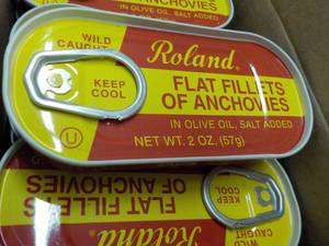Roland Case of 100 x 2 oz Tins Flat Fillets of Anchovies Best By 08142023