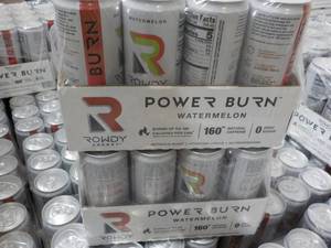 2 - 12 packs Power Burn Watermelon Rowdy Energy Drinks