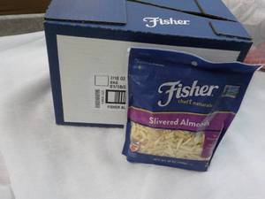 7x10 oz. bags Fisher Slivered Almonds, past best date