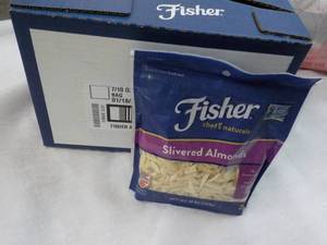 7x10 oz. bags Fisher Slivered Almonds, past best date