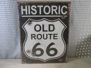 lot 3 image: (FS) Historic Old Route 66 Tin Sign - New In Wrap - 11 12 x 16