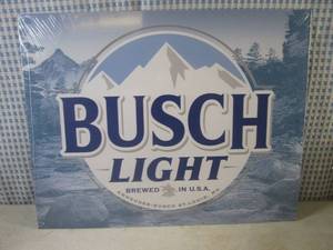 lot 9 image: (FS) Busch Light Tin Sign - New In Wrap - 16 x 11 12