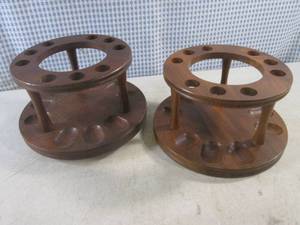 lot 77 image: (BSB) 2 Vintage Walnut Tobacco Pipe Holders