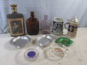 lot 112 image: (BSB) Vintage Bottles, Steins and Ashtrays