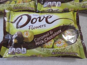 lot 151 image: (B-3) 3 Bags of Dove Flowers Candy 7.94oz Past Best by Nov 2023