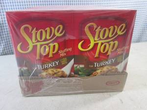 lot 167 image: (C-2) Case of 12 Boxes Stove Top Turky Stuffing Mix Past Date
