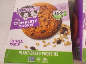 lot 170 image: (C-2) 2 Boxes Lenny & Larrys Jumbo Oatmeal Raisin Cookies 12 - 4oz Cookies per Box Past Date