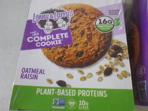 lot 171 image: (C-2) 2 Boxes Lenny & Larrys Jumbo Oatmeal Raisin Cookies 12 - 4oz Cookies per Box Past Date