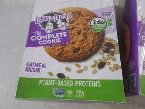 lot 172 image: (C-2) 2 Boxes Lenny & Larrys Jumbo Oatmeal Raisin Cookies 12 - 4oz Cookies per Box Past Date